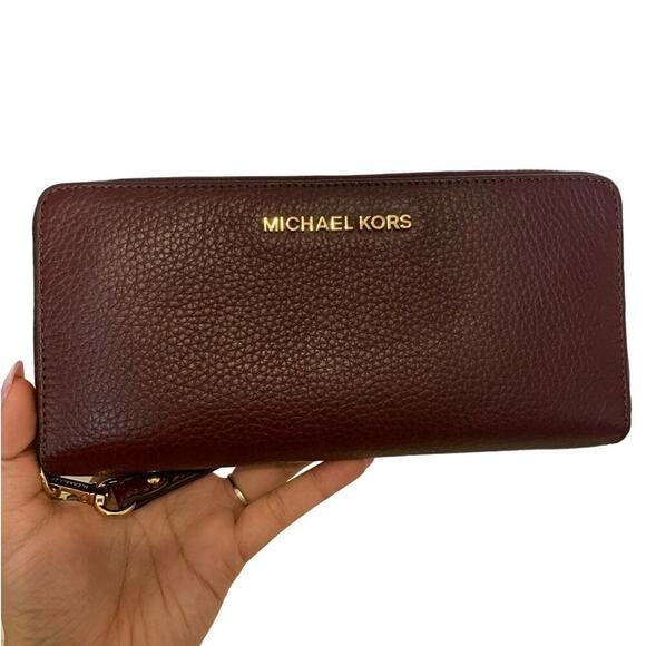 Michael Kors Burgundy Zip Around Wallet - Picture 8 of 8